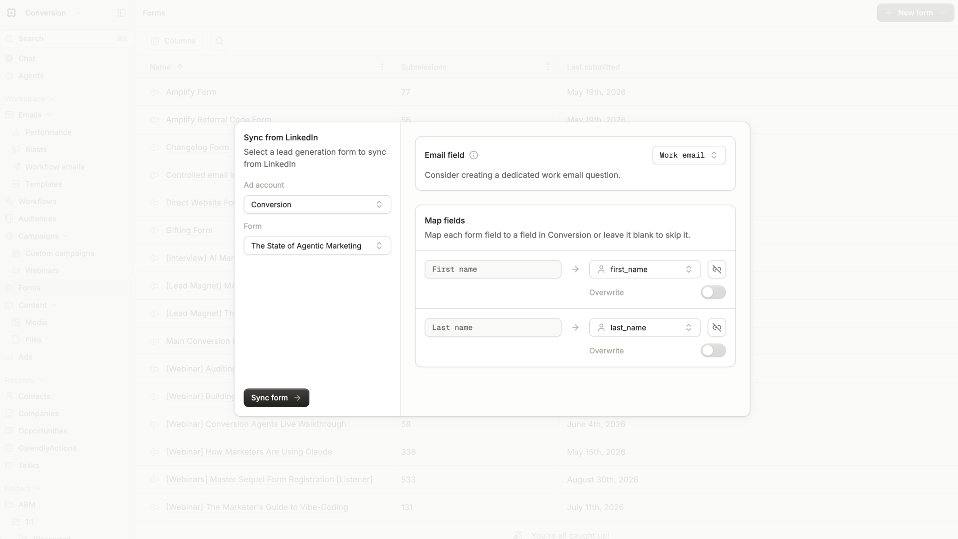 LinkedIn and Meta lead gen forms